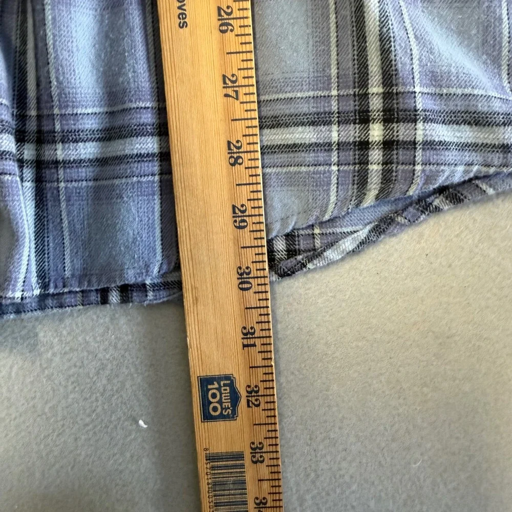 Aeropostale Kids Blue Plaid Flannel Button Down Long Sleeve Shirt Medium